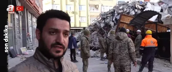 Adıyaman’da deprem bölgesinde artçı paniği! A Haber muhabiri Mehmet Karataş ve kameraman Özkan Şafak’ın zor anları! Kaç kaç kaç…