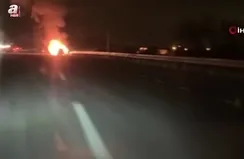 Seyir halindeki araç alev topuna döndü