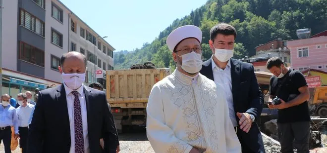 Son dakika: Diyanet İşleri Başkanı Ali Erbaş sel bölgesinde