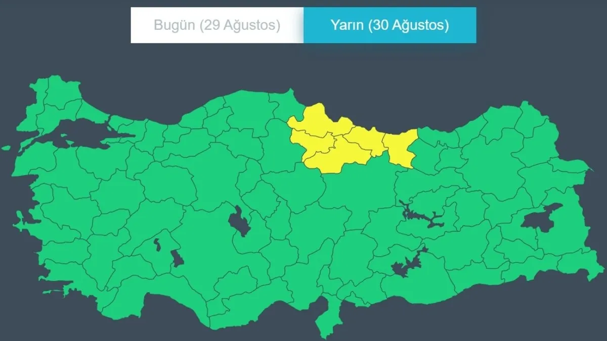 1787984531871.jpg MGM’nin sarı kodlu sağanak uyarısı pazar günü Amasya, Giresun, Ordu, Samsun ve Tokat’ta devam edecek.