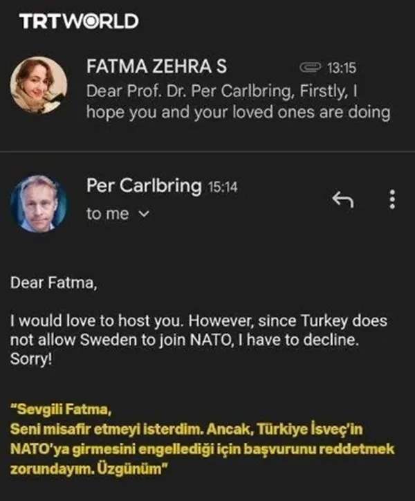 İsveç Türk öğrenci Fatma Zehra S.’ye ırkçılık yapan İsveçli Prof Carlbring’e de sessiz kaldı! Sözde profesör hesaplarını kapatarak ortadan kayboldu