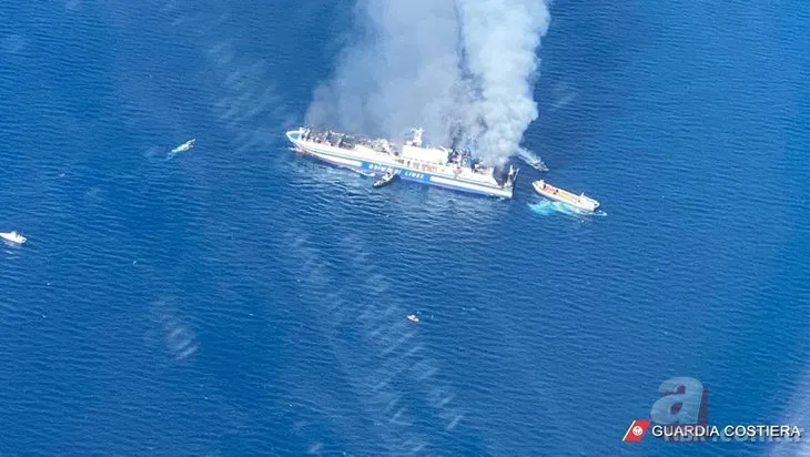 Akdeniz’de can pazarı! Yunanistan’da yangın çıkan feribottaki bir Türk vatandaşı kayıp