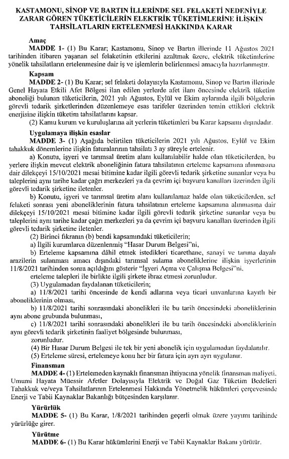 Son dakika: Batı Karadeniz'deki sel felaketi için fatura ertelemesi kararı Resmi Gazete'de - 2