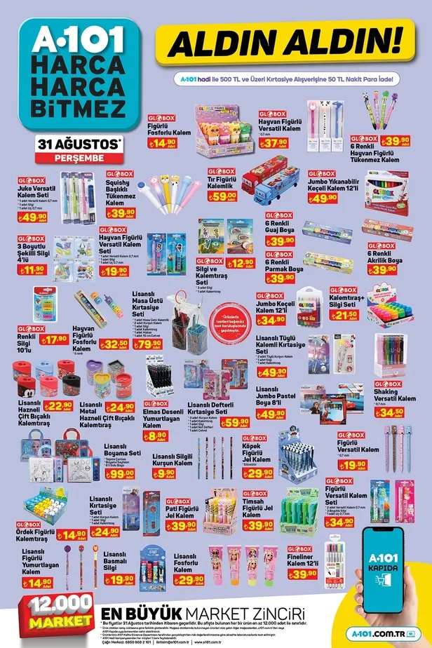 A101 31 Ağustos aktüel ürünler kataloğunda neler var? 3.999 TL’ye akıllı telefon ve tüm kırtasiye malzemeleri A101’de