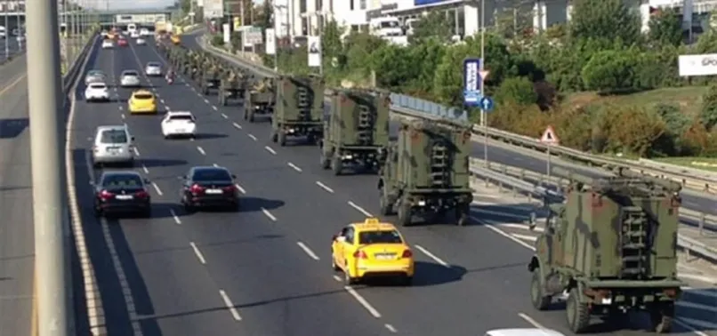 E-5'te görenleri şaşırtan askeri konvoy