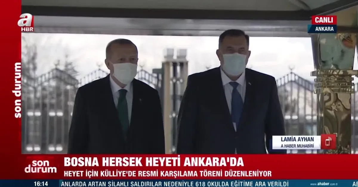 Bosna Hersek heyeti Ankara'da! Başkan Erdoğan resmi törenle karşıladı