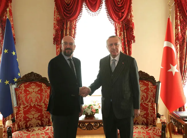 Başkan Erdoğan, AB Konseyi Başkanı Michel'i kabul etti - 1