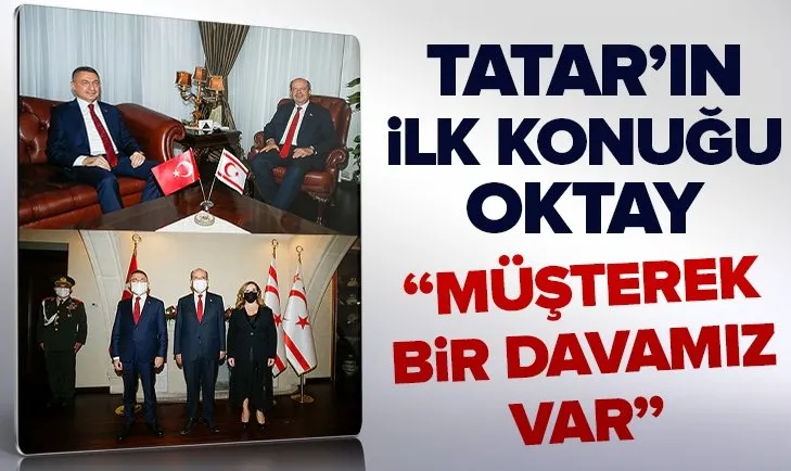 KKTC Cumhurbaşkanı Tatar’ın ilk konuğu Cumhurbaşkanı Yardımcısı Oktay oldu