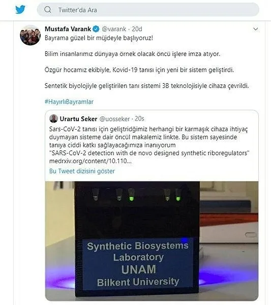 Bakan Varank sosyal medyadan duyurdu! Koronavirüs salgınında sevindiren gelişme - 1