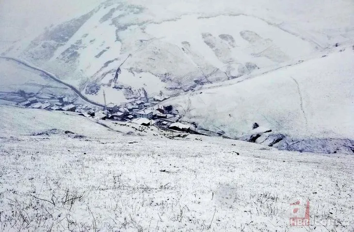 Trabzon – Bayburt arasındaki yaylalar beyaza boyandı! Koyun sürüsü kar altında kaldı