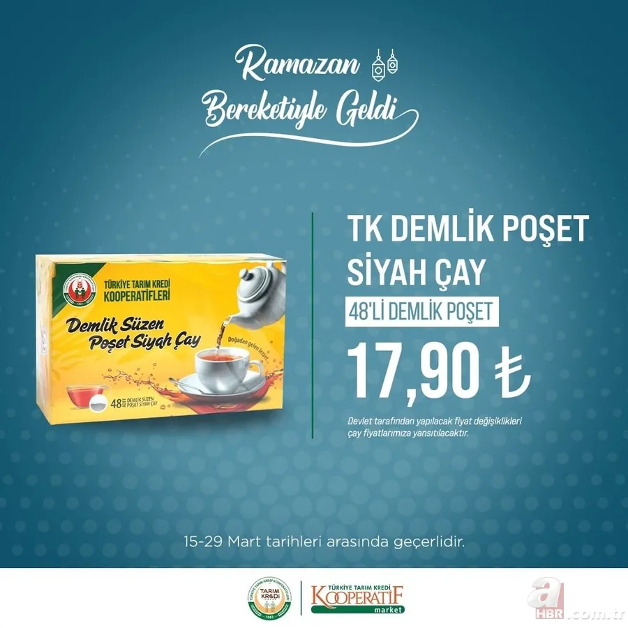 Tarım Kredi RAMAZAN Paketi 2023 | İndirimli özel fiyatlar başladı! Ayçiçek yağı, Güllaç, Tiryaki çay, Hurma, Pastırma... 4