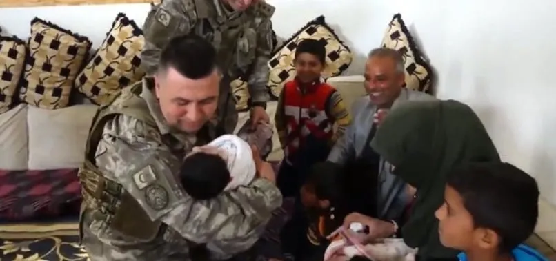 Mehmetçikten minik Pınar'a ziyaret