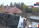 Feci kaza! Yolcu otobüsü devrildi
