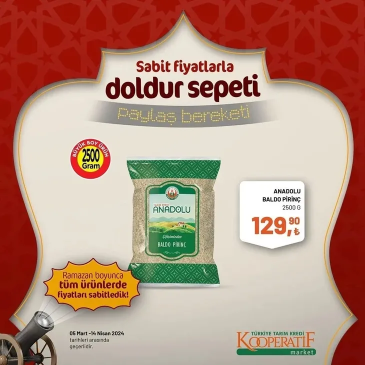 Tarım Kredi Market 30 Mart indirim kataloğu yayınladı! Kaşar peynir 205,00 TL’ye, tost peyniri 185,00 TL’ye, tereyağı 259,00 TL’ye, süt 22,50 TL’ye satışta