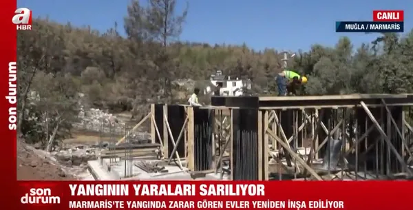 Devlet Marmaris'te yangının yaralarını sarıyor! Vatandaşların evleri yapılıyor - 4