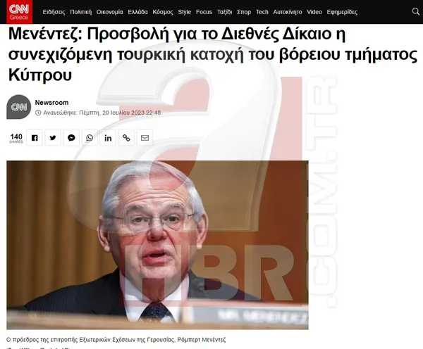Başkan Erdoğan’ın KKTC hamlesi Yunanistan’da ses getirdi! ABD’li Türkiye karşıtı Senatör Menendez’den skandal sözler
