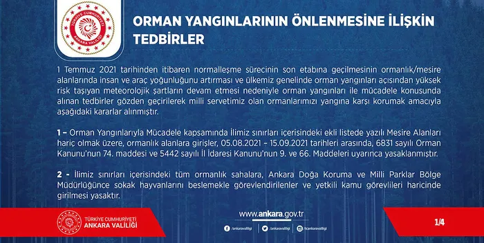 Ankara'da ormanlık alanlara girişler yasaklandı - 1