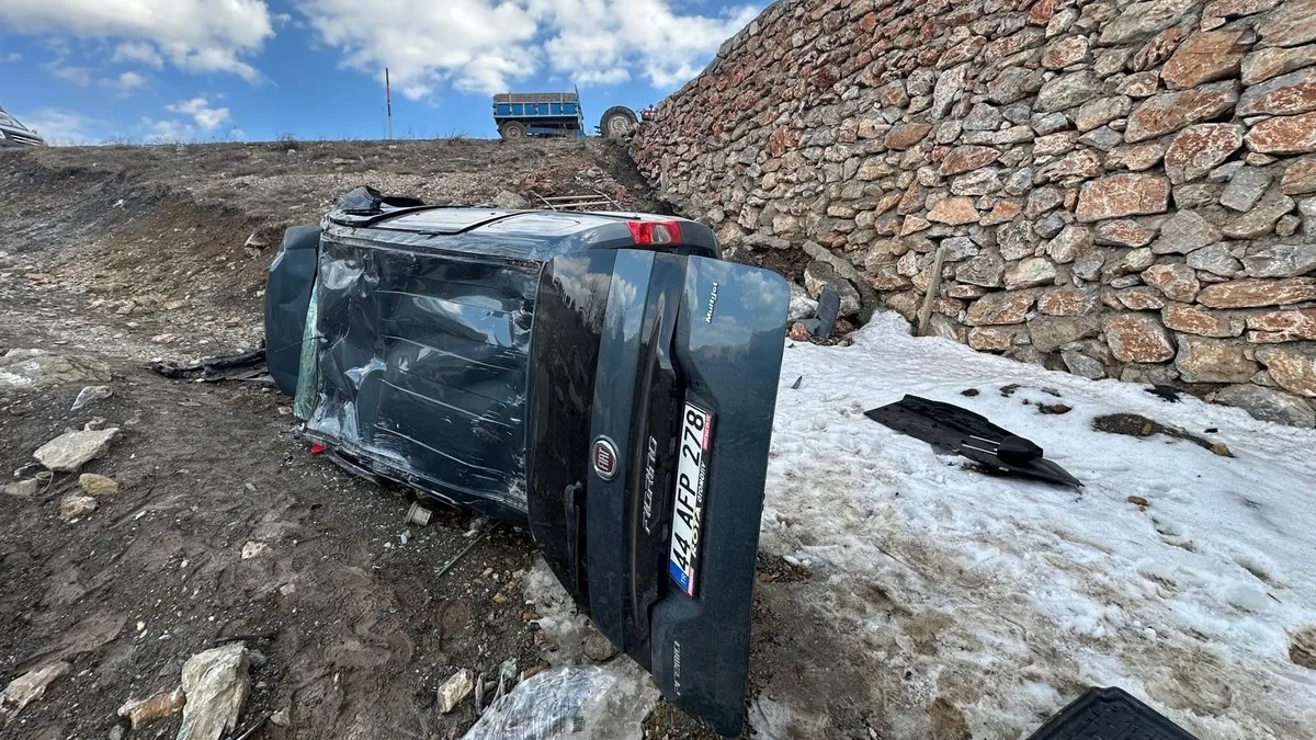 Kontrolden çıkan araç menfeze devrildi: 1 yaralı