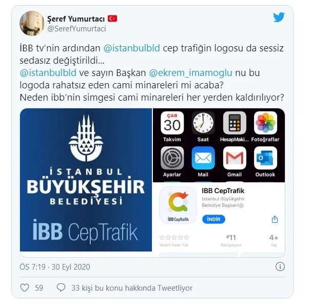 CHP’li İBB’de skandallar bitmiyor! İBB TV’nin ardından İBB Cep Trafik’te de cami logosu çıkarıldı