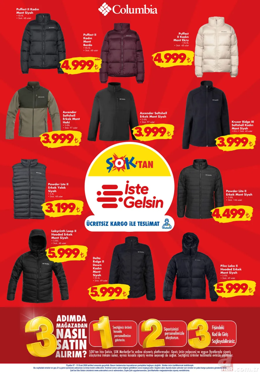 ŞOK’a Columbia mont çeşitleri geldi! 7-13 Ocak aktüel ürünler tam listesi 9