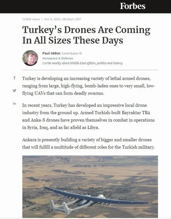 Forbes dergisinden çarpıcı SİHA analizi: Türkiye’nin düşmanlarını zor günler bekliyor