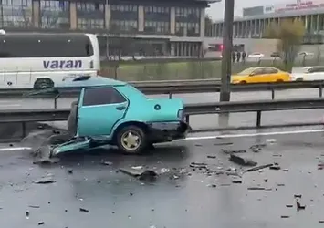 Otomobille çarpıştı ikiye bölündü: 2 yaralı