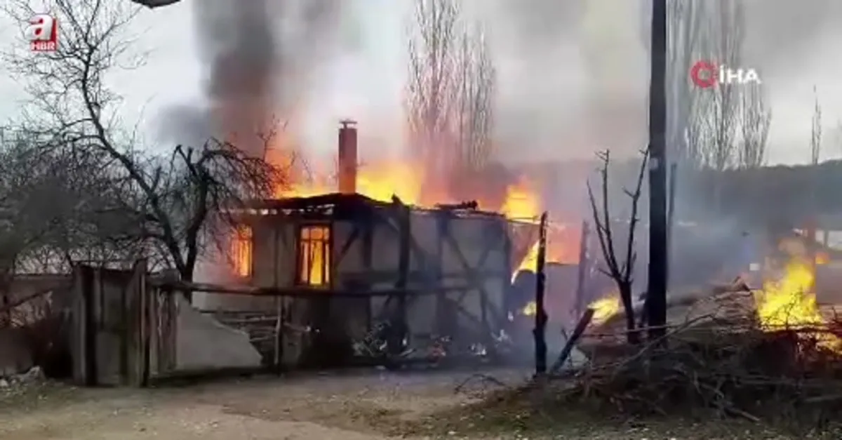 Ev ve ahır alev alev yandı