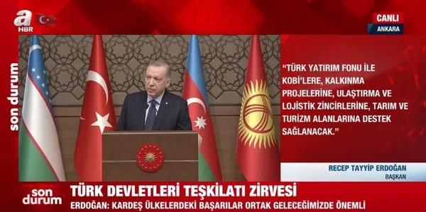 Türk dünyası ekonomide birleşiyor! Başkan Erdoğan açıkladı: Ortak fonun ev sahibi İstanbul