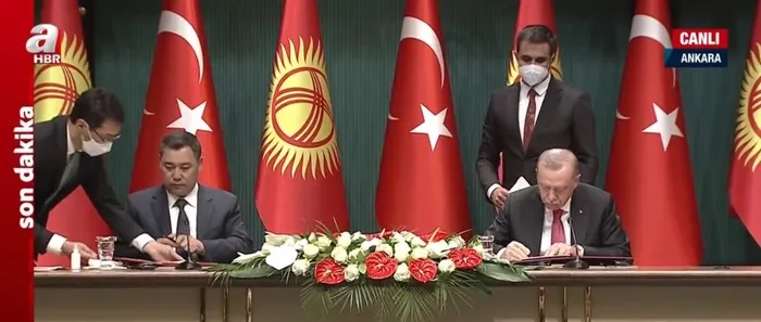 Başkan Erdoğan ile Kırgızistan Cumhurbaşkanı Sadır Caparov'dan önemli açıklamalar! 7 önemli anlaşma... - 1