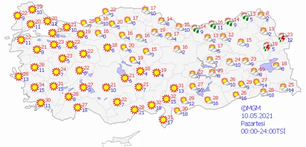 1620225831565.png Meteoroloji'den son dakika sağanak yağış uyarısı! Hafta sonu boyunca etkili olacak! İstanbul Ankara İzmir hava durumu - 7