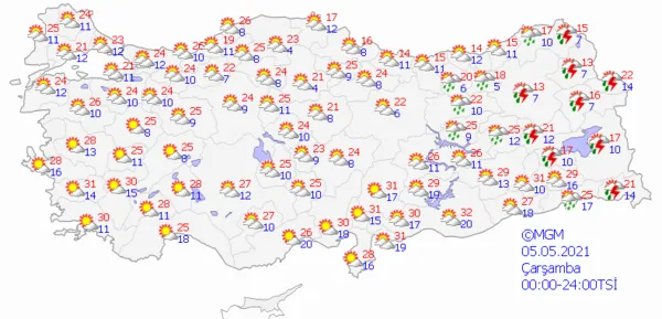 1620139659354.png Meteoroloji Genel Müdürlüğü'nden o illere gök gürültülü sağanak yağış uyarısı! İstanbul Ankara İzmir hava durumu - 3