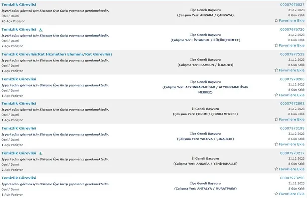 İŞKUR yılın son alımlarını paylaşıyor! İlkokul mezunu 5.234 personel alımı başladı! İşte temizlik görevlisi şartları