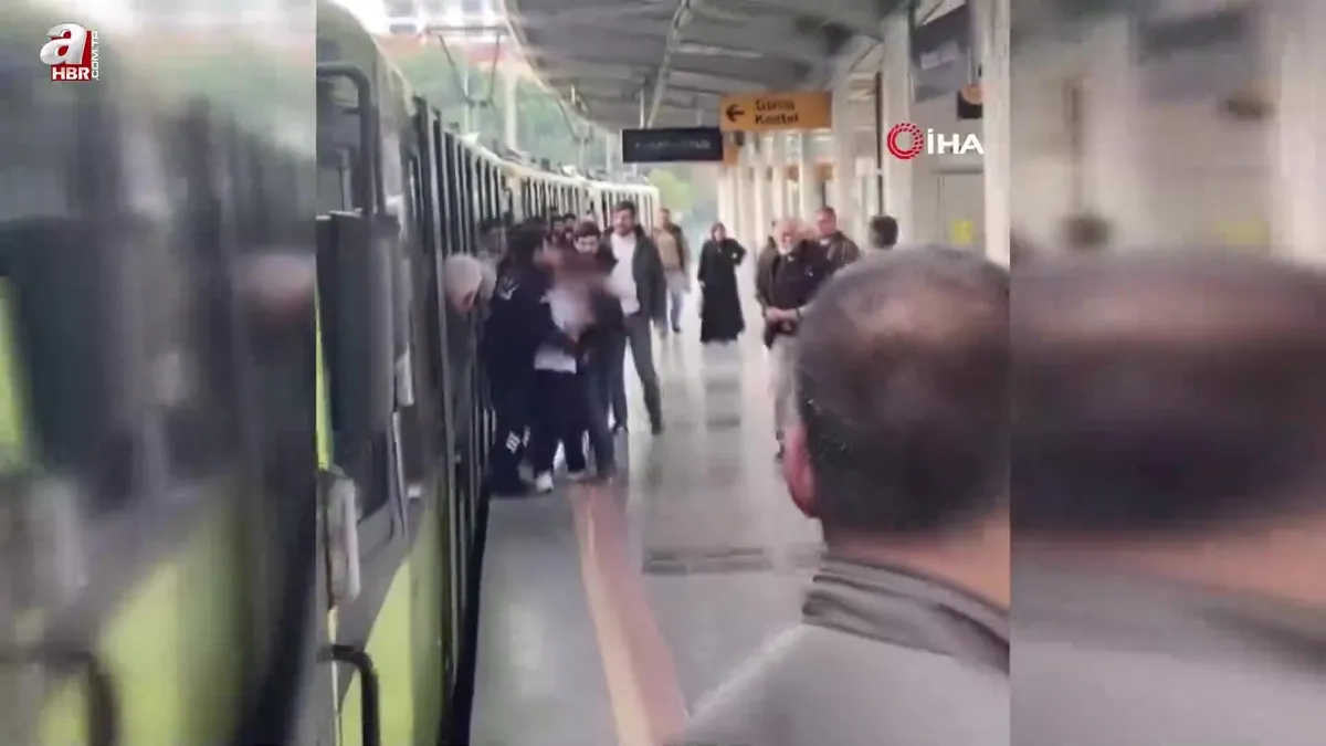 Metroda koltuk tartışması kamerada