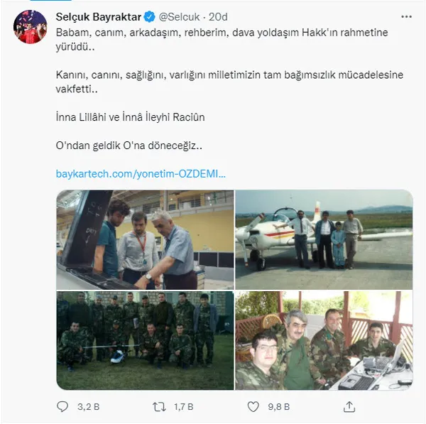 Son dakika | Selçuk Bayraktar’ın babası Özdemir Bayraktar vefat etti