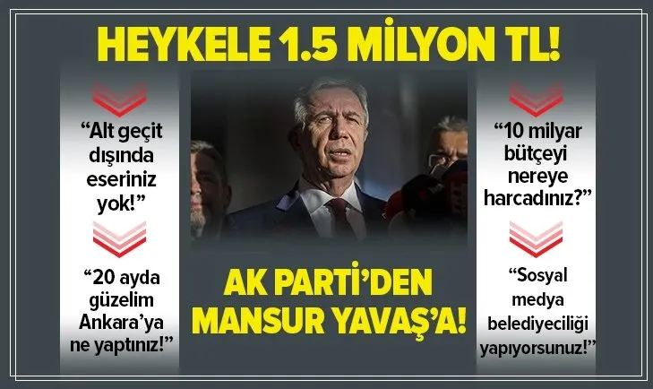 AK Parti’den Mansur Yavaş’a eleştiri: Heykel yapımı için 1.5 milyon ayırmışsınız!