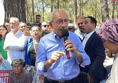 Çevreci maskesi altında Akbelen'de provokasyon yapan Kemal Kılıçdaroğlu Menteşe'de suspus! Ağaçları kesip çimento merkezi kurdu