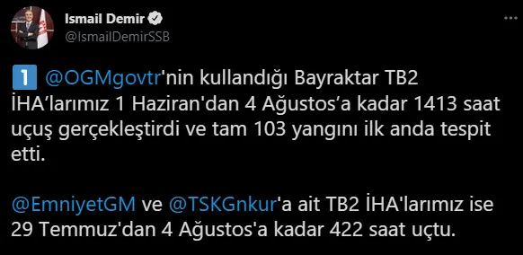 İHA'lar 1413 saattir yangınları takip ediyor! 103 yangın ilk anda tespit edildi - 2
