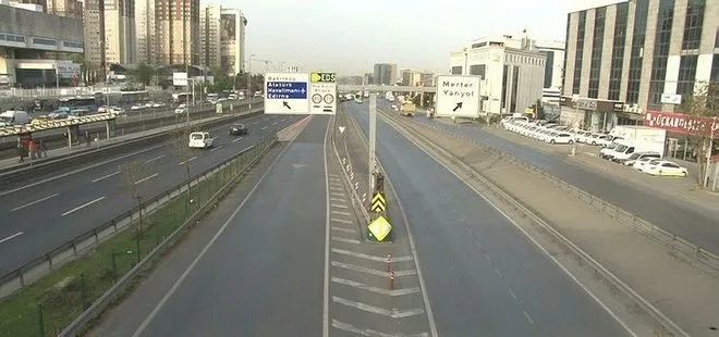 Son dakika: İstanbul’da kısıtlama nedeniyle haftanın ilk gününde yollar boş kaldı