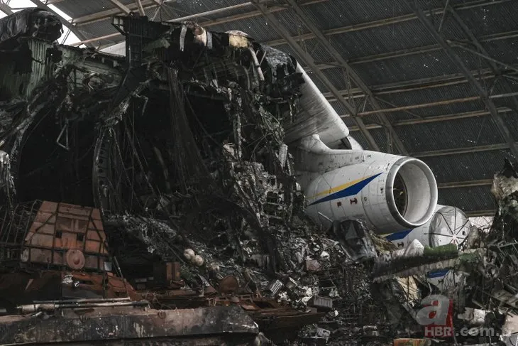Rus ordusunun vurduğu Ukrayna’daki Antonov An-225’in enkazı görüntüledi