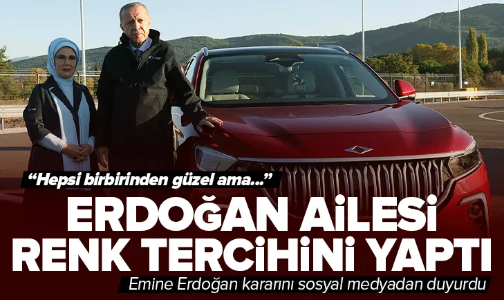 Erdoğan ailesinin alacağı TOGG’un rengi belli oldu