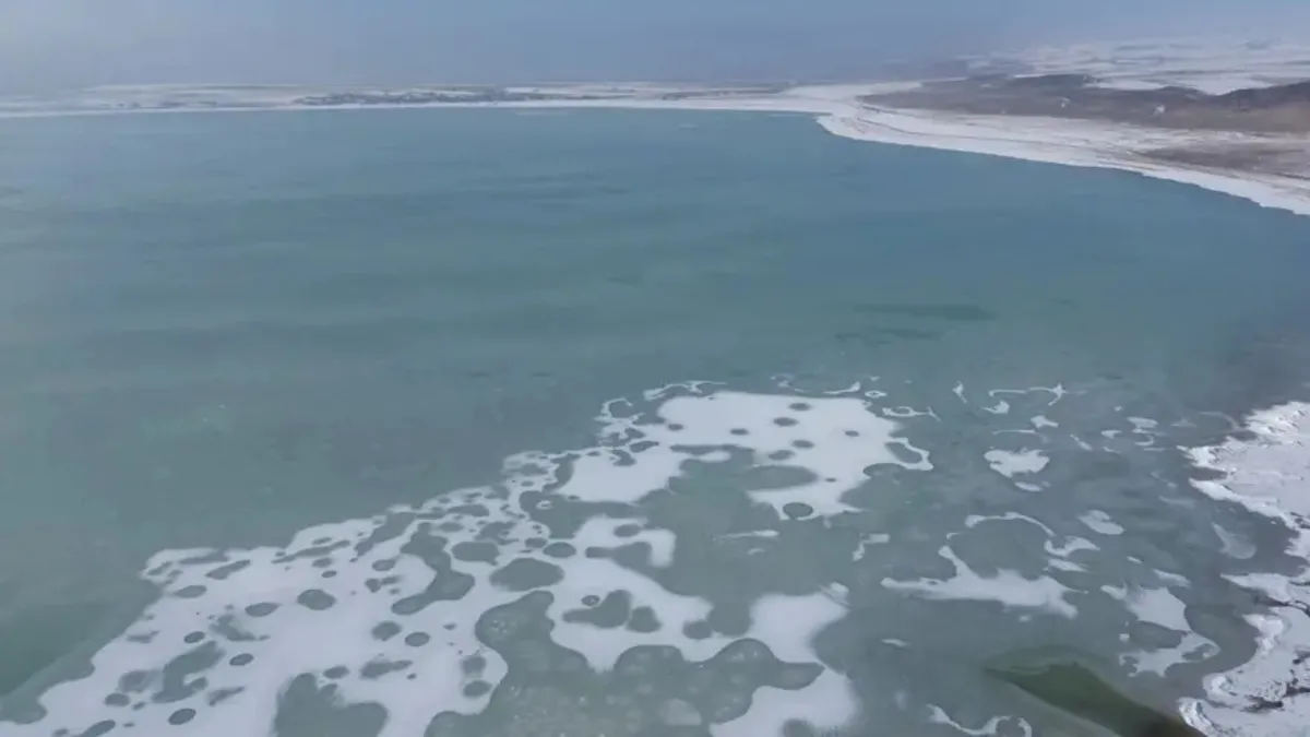 Kuş cenneti Arin Gölü kısmen dondu