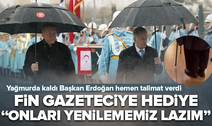 Erdoğan’dan Fin gazeteciye ayakkabı hediyesi
