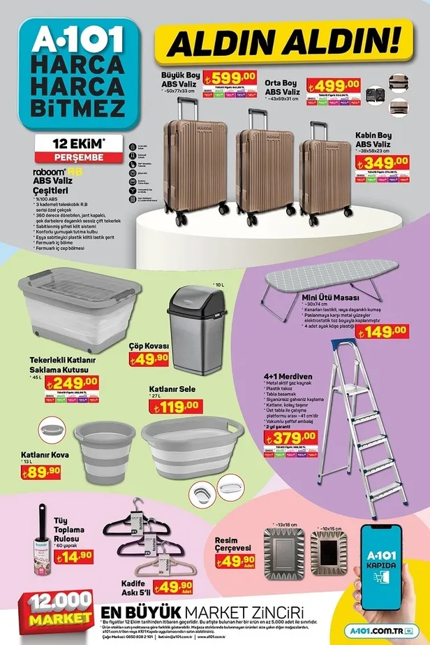 14 Ekim A101 aktüel ürünler kataloğu yayınlandı! 28 bin TL’ye benzinli Moped, 179 TL’ye 5L sıvı yağ 299 TL’ye Mop Kova seti, 22 TL’ye 2kg un satışa sunuluyor