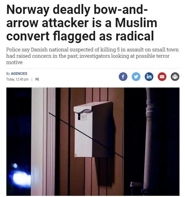Batı medyasından İslam düşmanlığı! Nefret dilini Norveç’teki saldırı için de kullandılar