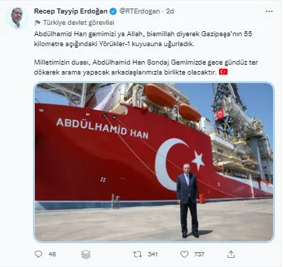 Son dakika: Abdülhamid Han Mavi Vatan’a uğurlandı! Başkan Erdoğan’dan önemli açıklamalar: Yeni sondaj rotamız Akdeniz
