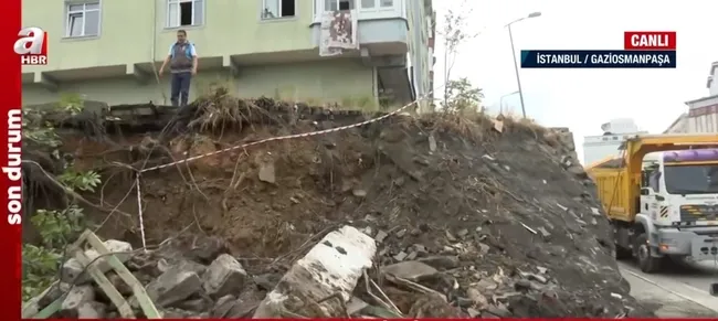 Sağanak sonrası İstanbul! Yollarda biriken çamur, taş parçaları ve çöpler temizleniyor