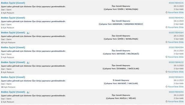 KPSS’SİZ MÜLAKATSIZ 29 BİN İŞÇİ ALINACAK! İŞKUR ilkokul mezunu alım yapacak kurumların listesini ve ilanları açıkladı