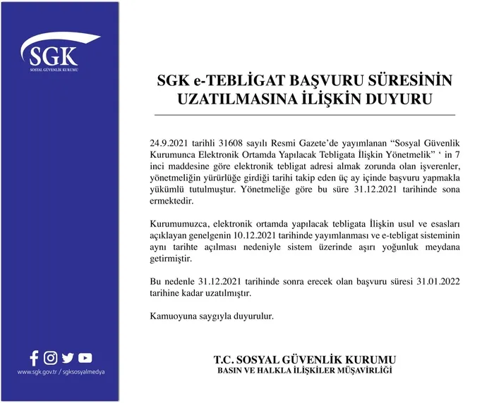 SON DAKİKA HABERİ | İşverenler dikkat! e- Tebligat başvuru süresi uzatıldı - 4