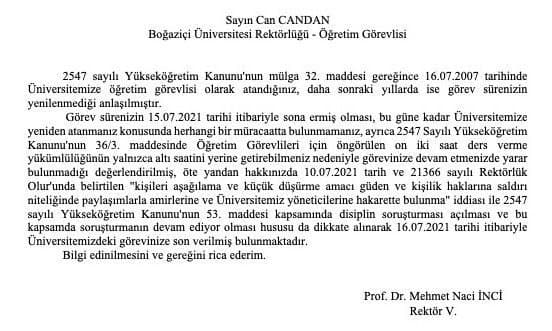 1626471252956.jpg Boğaziçi Üniversitesi'nde LGBT+ kulübüne danışmanlık yapan Can Candan'ın görevine son verildi: Sosyal medya üzerinden itiraz etti - 4