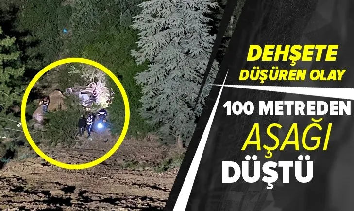Afyonkarahisar’da otomobil 100 metrelik uçurumdan aşağı düştü: 1 ölü 4 yaralı